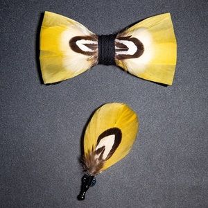Feather Bowtie Set